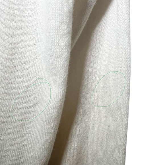 Everlane Ivory Cream Cashmere Wool Henley Pocket Sweater Medium - Picture 8 of 10